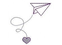 Stickdatei - Papierflieger mit Herz